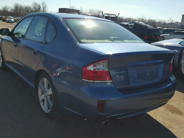 4S3BL676284200010 - 2008 SUBARU LEGACY GT BLUE photo 3