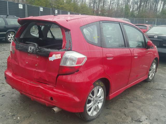 JHMGE88409S030881 - 2009 HONDA FIT SPORT RED photo 4