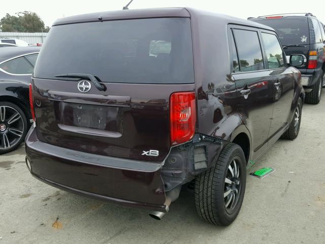 JTLKE50E581040880 - 2008 TOYOTA SCION XB BURGUNDY photo 4