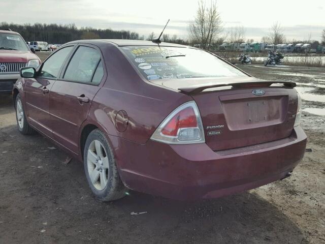 3FAHP07Z57R260736 - 2007 FORD FUSION SE MAROON photo 3