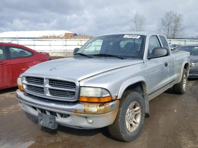 1D7GL42K84S541826 - 2004 DODGE DAKOTA SLT SILVER photo 2