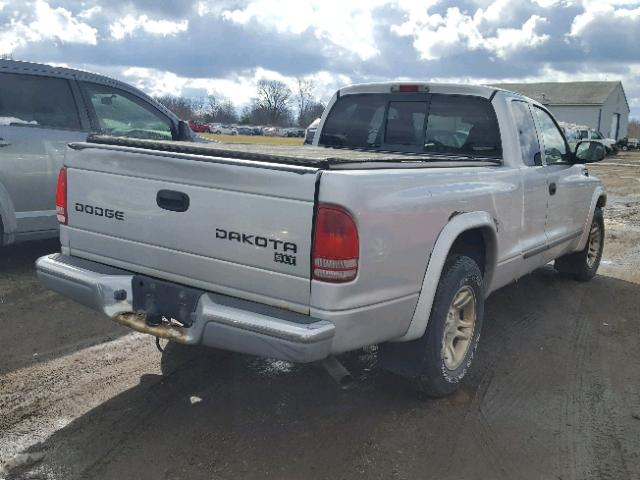 1D7GL42K84S541826 - 2004 DODGE DAKOTA SLT SILVER photo 4