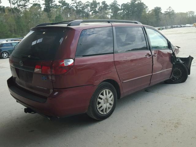 5TDZA23C15S283731 - 2005 TOYOTA SIENNA CE MAROON photo 4