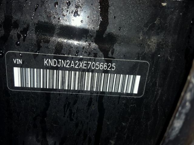 KNDJN2A2XE7056625 - 2014 KIA SOUL BLACK photo 10