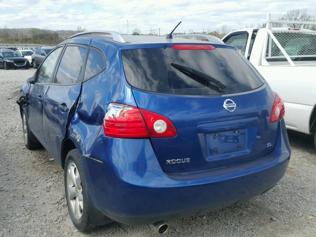 JN8AS58T79W057837 - 2009 NISSAN ROGUE S BLUE photo 3