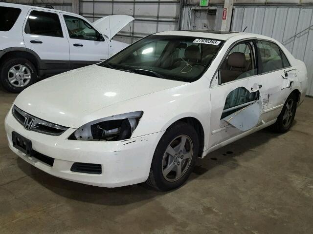 JHMCN36557C002434 - 2007 HONDA ACCORD HYB WHITE photo 2