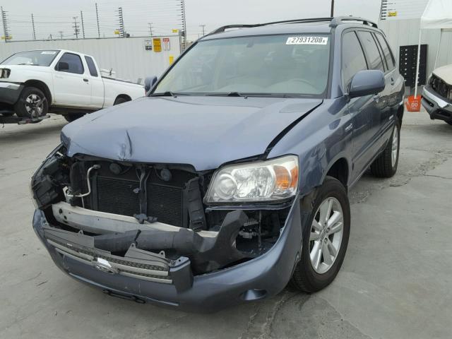 JTEEW21A770041870 - 2007 TOYOTA HIGHLANDER BLUE photo 2