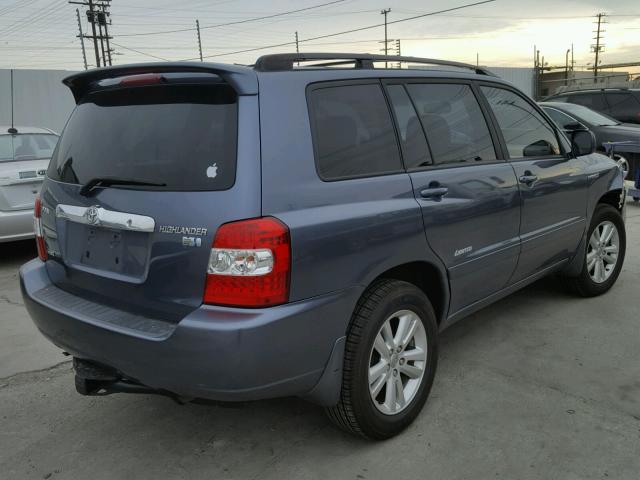 JTEEW21A770041870 - 2007 TOYOTA HIGHLANDER BLUE photo 4