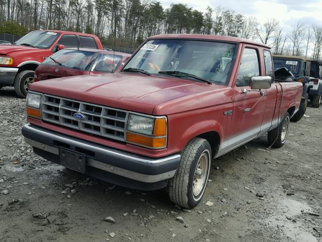 1FTCR14U0MPA26715 - 1991 FORD RANGER SUP RED photo 2