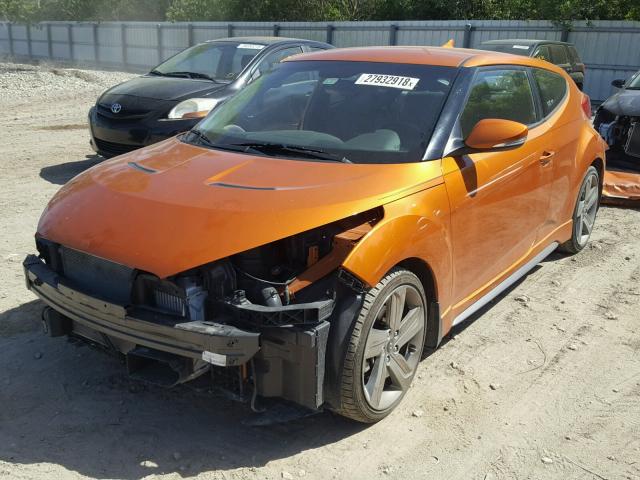 KMHTC6AE9FU239934 - 2015 HYUNDAI VELOSTER T ORANGE photo 2