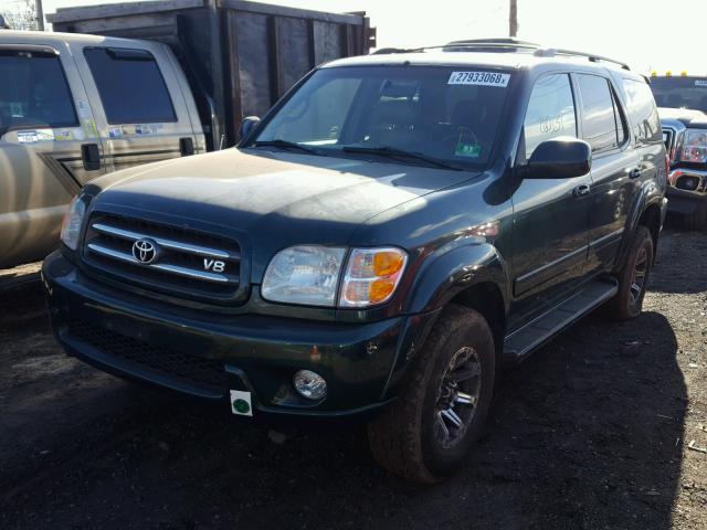 5TDBT48A21S020494 - 2001 TOYOTA SEQUOIA LI GREEN photo 2