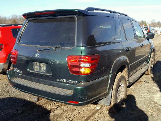 5TDBT48A21S020494 - 2001 TOYOTA SEQUOIA LI GREEN photo 4