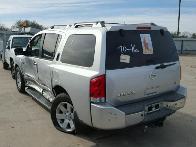 5N1AA08B35N719871 - 2005 NISSAN ARMADA SE SILVER photo 3