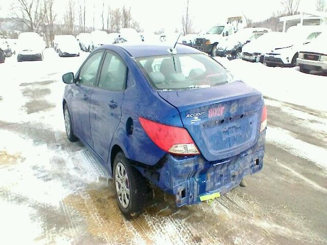 KMHCT4AE6CU152511 - 2012 HYUNDAI ACCENT GLS BLUE photo 3