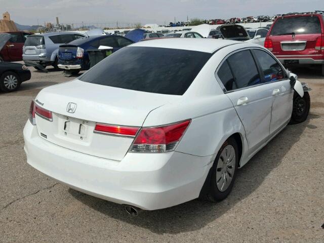 1HGCP2F34BA108075 - 2011 HONDA ACCORD LX WHITE photo 4