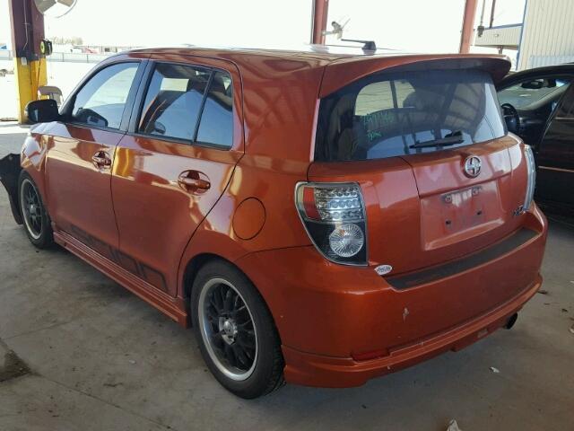 JTKKU10458J030812 - 2008 SCION XB ORANGE photo 3