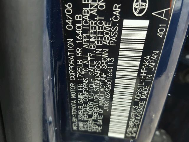 JTKKT624260164113 - 2006 TOYOTA SCION XA BLUE photo 10