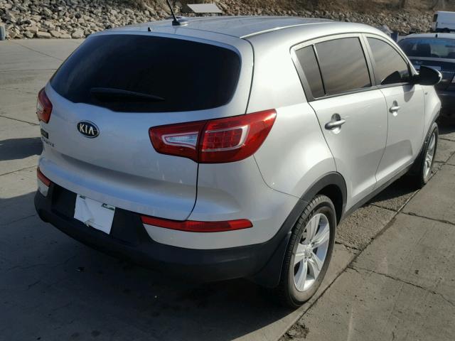 KNDPBCA28C7265688 - 2012 KIA SPORTAGE L SILVER photo 4