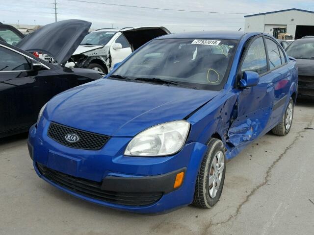 KNADE123586426613 - 2008 KIA RIO BASE BLUE photo 2