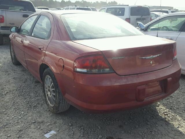 1C3EL46X84N417145 - 2004 CHRYSLER SEBRING LX RED photo 3