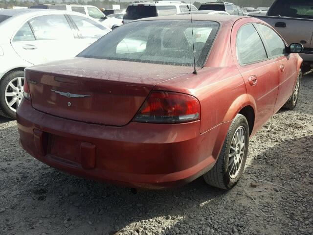 1C3EL46X84N417145 - 2004 CHRYSLER SEBRING LX RED photo 4