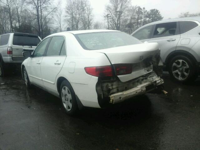 1HGCM56455A196965 - 2005 HONDA ACCORD LX WHITE photo 3