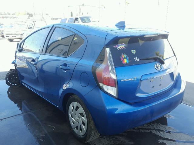 JTDKDTB39G1132524 - 2016 TOYOTA PRIUS C BLUE photo 3