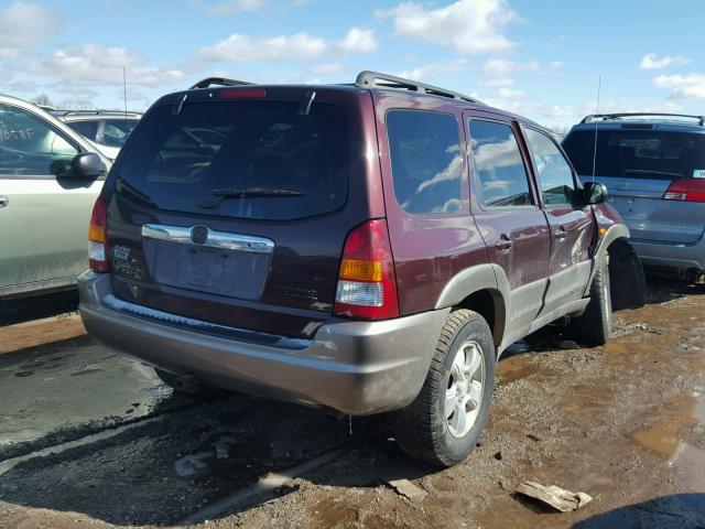 4F2CU08101KM63423 - 2001 MAZDA TRIBUTE LX MAROON photo 4