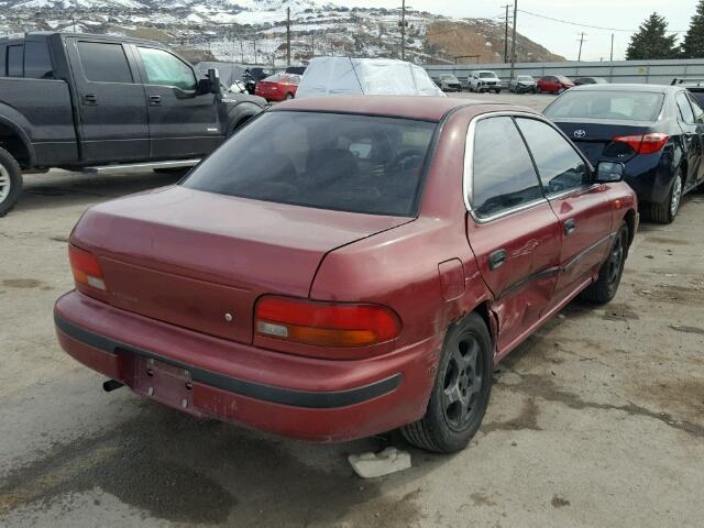 JF1GC2447PK506427 - 1993 SUBARU IMPREZA L BURGUNDY photo 4