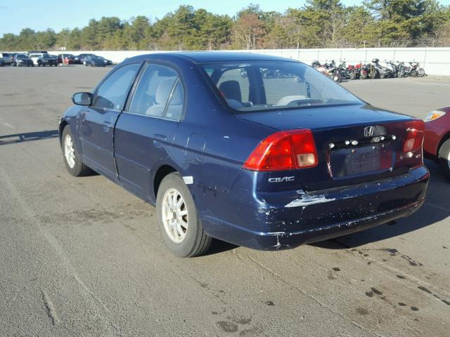 1HGES26731L057276 - 2001 HONDA CIVIC EX ლურჯი ფოტო 3