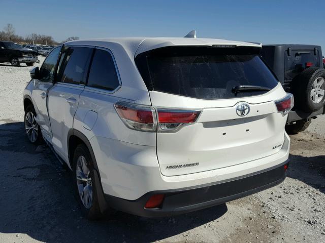 5TDBKRFH6FS161687 - 2015 TOYOTA HIGHLANDER WHITE photo 3