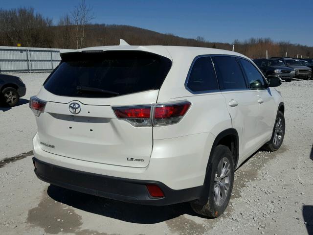 5TDBKRFH6FS161687 - 2015 TOYOTA HIGHLANDER WHITE photo 4