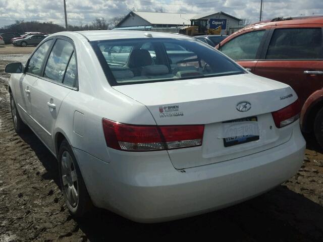 5NPET46C88H402434 - 2008 HYUNDAI SONATA GLS WHITE photo 3