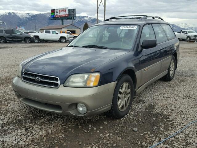 4S3BH665X27616001 - 2002 SUBARU LEGACY OUT BLUE photo 2