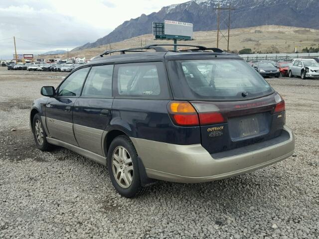 4S3BH665X27616001 - 2002 SUBARU LEGACY OUT BLUE photo 3