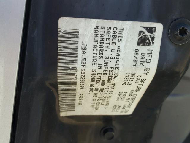 1G8AL52F63Z202099 - 2003 SATURN ION LEVEL 银色 照片 10