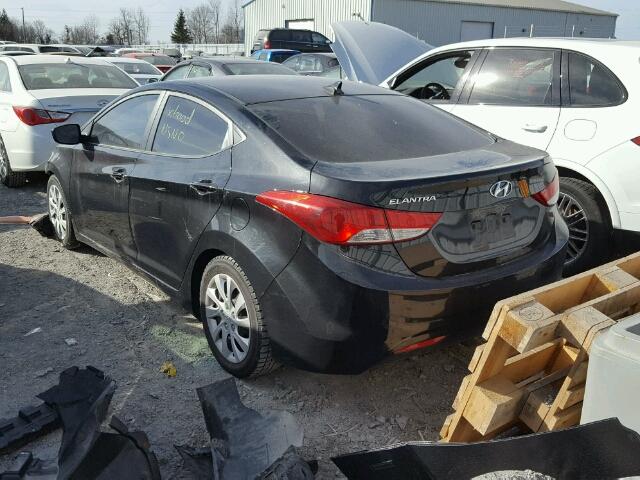 5NPDH4AE9CH147002 - 2012 HYUNDAI ELANTRA GL BLACK photo 3