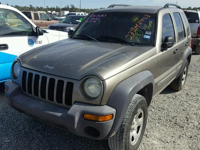 1J4GK48K74W185327 - 2004 JEEP LIBERTY SP BROWN photo 2