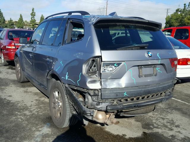 WBXPA73485WC48414 - 2005 BMW X3 2.5I GRAY photo 3