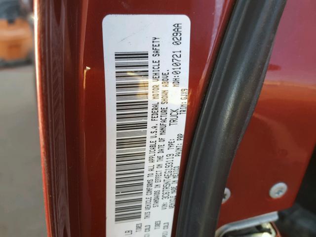 3C6TR5NT4EG193119 - 2014 RAM 2500 LARAM RED photo 10