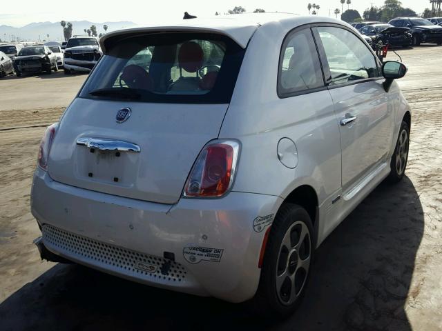 3C3CFFGE4DT740258 - 2013 FIAT 500 ELECTR WHITE photo 4