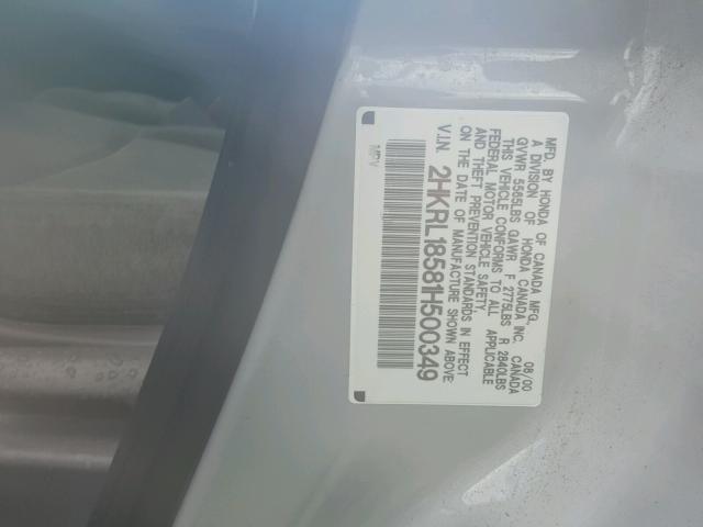 2HKRL18581H500349 - 2001 HONDA ODYSSEY LX SILVER photo 10