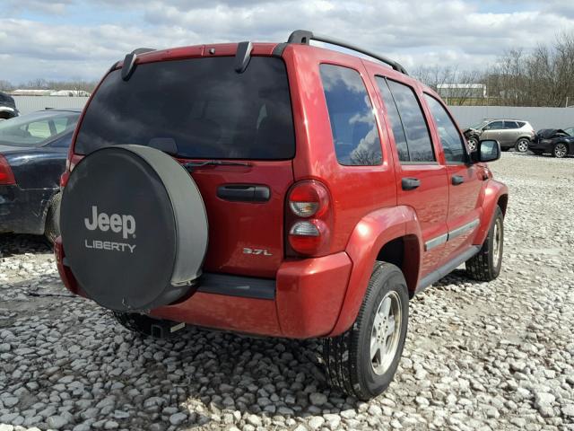 1J4GL38K95W645225 - 2005 JEEP LIBERTY RE RED photo 4