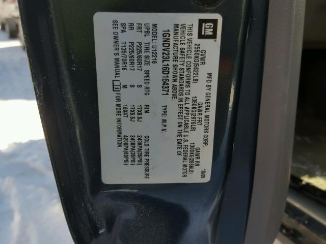 1GNDV23L16D164371 - 2006 CHEVROLET UPLANDER L BLUE photo 10