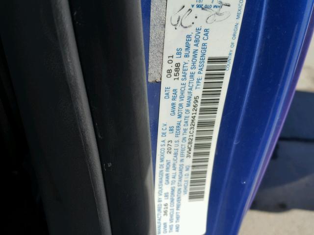 3VWCB21C32M412695 - 2002 VOLKSWAGEN NEW BEETLE 紫色 照片 10