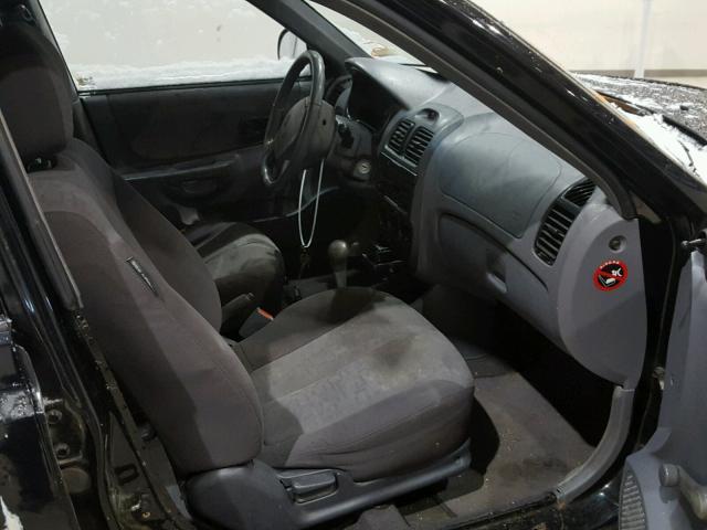 KMHCG45C84U560166 - 2004 HYUNDAI ACCENT GL BLACK photo 5