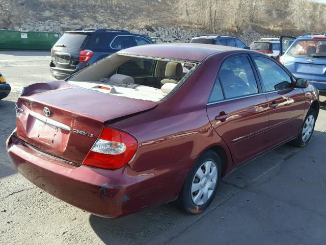 JTDBE32K130223677 - 2003 TOYOTA CAMRY LE RED photo 4