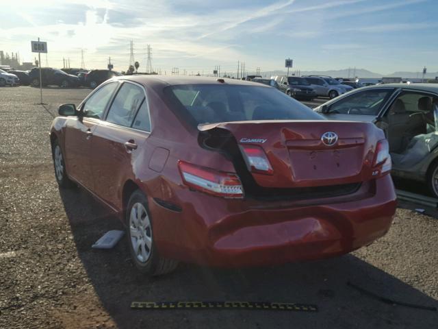 4T4BF3EK3BR163371 - 2011 TOYOTA CAMRY BASE RED photo 3