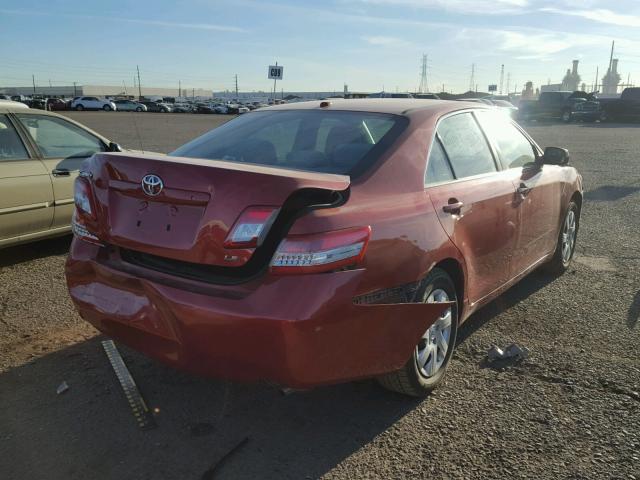 4T4BF3EK3BR163371 - 2011 TOYOTA CAMRY BASE RED photo 4