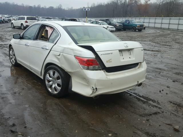 1HGCP36848A017835 - 2008 HONDA ACCORD EXL WHITE photo 3